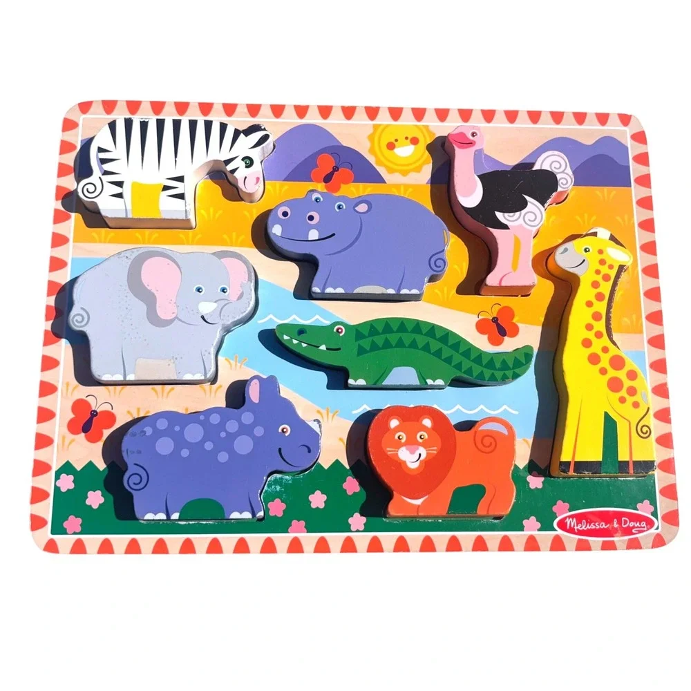 Melissa & Doug Safari Wooden Chunky Puzzle Kids One Size Multicolor Animals